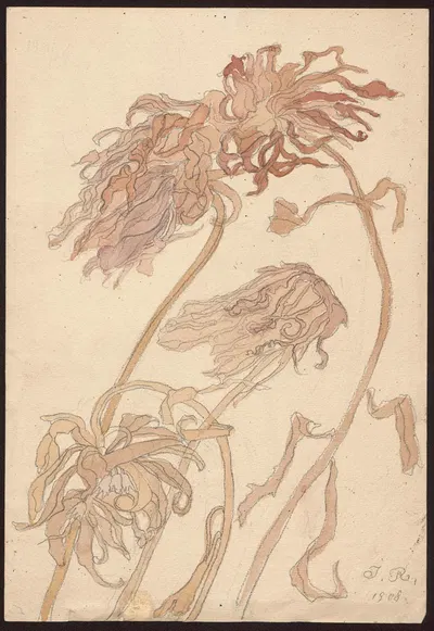 Chrysanthemums by Jan Rembowski, 1908 — digital art print download