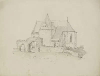 Der Lollarer Kirchberg an der Lahn by Виктор Мюллер, 1842 — digital art print download