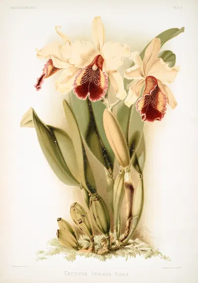 Cattleya dowiana aurea. by Frederick Sander, 1888-1894 — digital art print download