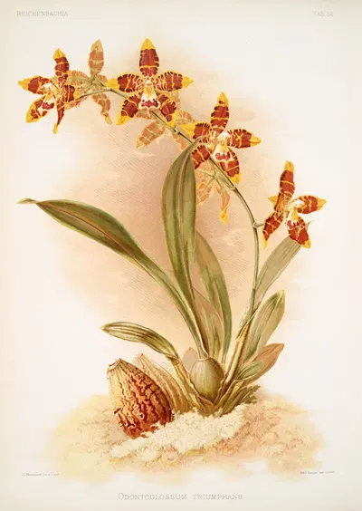 Odontoglossum triumphans. by Frederick Sander, 1888-1894 — digital art print download