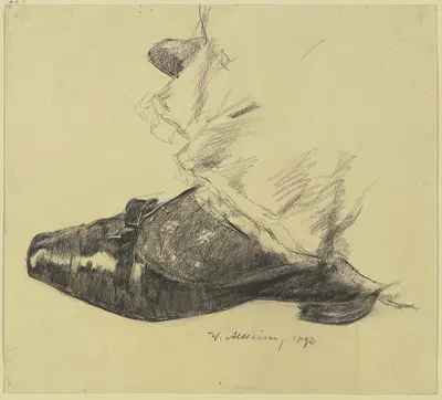 Frauenschuh und der untere Saum des Rockes by Wilhelm Altheim, 1893 — digital art print download