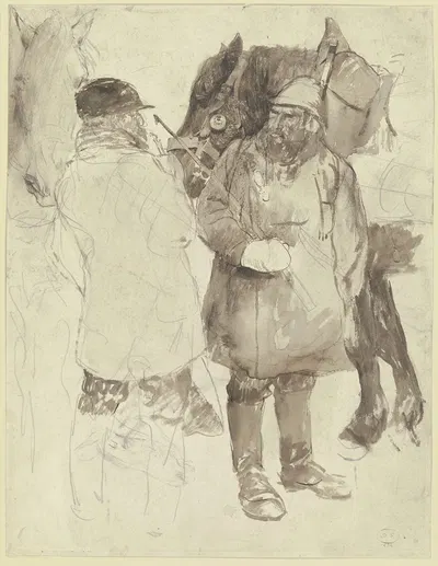 Zwei Fuhrknechte mit Pferden by Вильгельм Альтхейм — digital art print download
