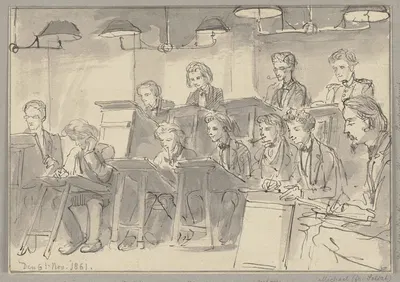 Im Aktsaal des Städelschen Kunstinstituts by Wilhelm Amandus Beer, 1861 — digital art print download