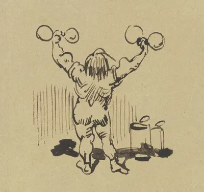 Einseitig aber ist der Mann, ; Der's nicht mit beiden Händen kann by Wilhelm Busch, 1871 — digital art print download