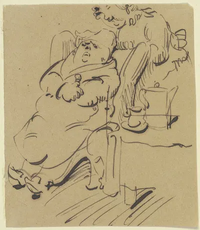 Frau Knopp redet ihrem Mann gut zu by Wilhelm Busch, 1876 — digital art print download