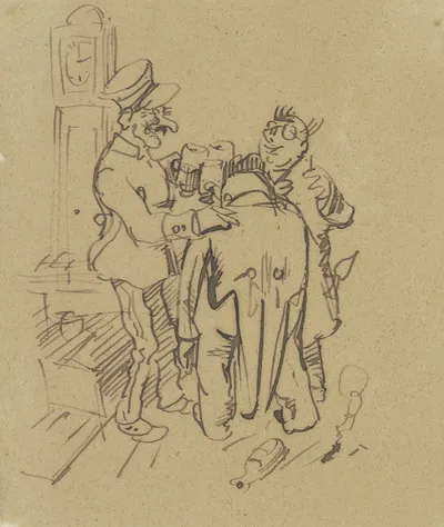 Herr Knopp im Wirtshaus by Wilhelm Busch, 1876 — digital art print download