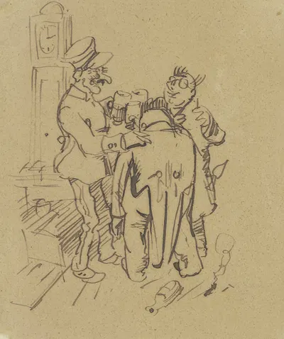 Mr. Knopp at the inn by Wilhelm Busch, 1876 — digital art print download