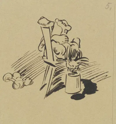 Stramm sei der Nacken, daß man trage ; Das Vollgewicht in kühner Waage by Wilhelm Busch, 1871 — digital art print download