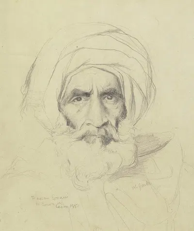 Männlicher Studienkopf eines Arabers by Вильгельм Гентц, 1851 — digital art print download