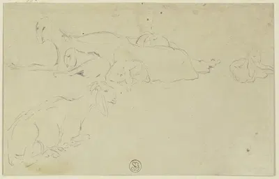 Sheep by Wilhelm Gentz, 1847 — digital art print download