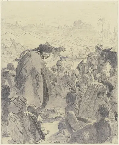 Storyteller near Cairo by Wilhelm Gentz, 1878 — digital art print download