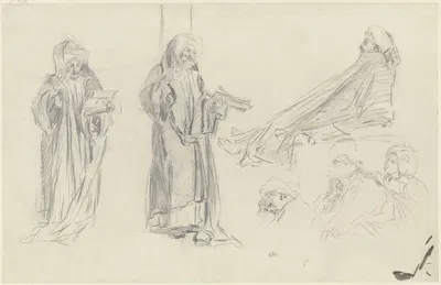 Studienblatt; Professor einer arabischen Universität und Zuhörer by Wilhelm Gentz, 1879 — digital art print download