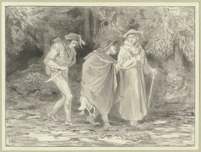 Diether und die beiden Landstreicher by Вильгельм Штайнхаузен — digital art print download