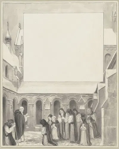 Diethers Einkehr ins Kloster by Вильгельм Штайнхаузен — digital art print download