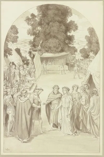 Irmela's betrothal by Вильгельм Штайнхаузен — digital art print download