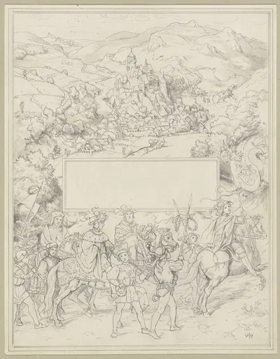 Procession of knights by Вильгельм Штайнхаузен — digital art print download