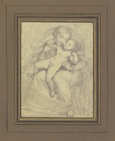 Madonna with the child by Вильгельм Вах, 1817 — digital art print download