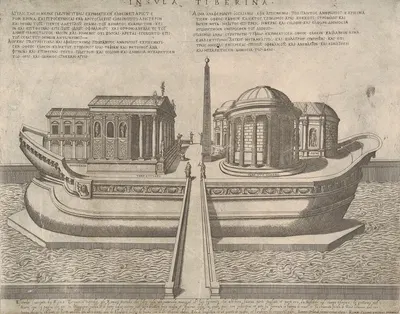 Insula Tiberina by Ambrogio Brambilla, 1582 — digital art print download