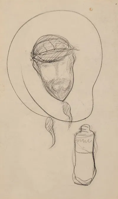 Caricature de Forbes-Robertson avec une bouteille by Арман Сеган, 1892 — digital art print download