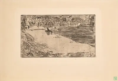 Le chemin de halage, Valmondois (The Tow Path, Valmondois) by Арман Сеган, 1893 — digital art print download