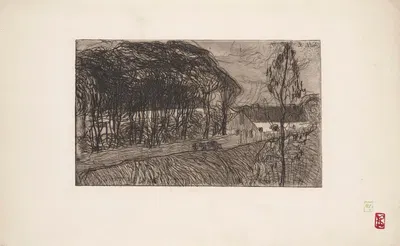 Les arbres derrière la route au Pouldu (The Trees beyond the Road at le Poldu) by Арман Сеган, 1893 — digital art print…