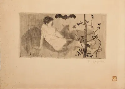 Nu à la chauve-souris (Nude in a shadow of a Bat) by Арман Сеган, 1890 — digital art print download