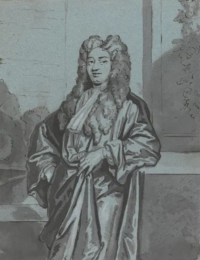 A Gentleman or A Cleric wearing a Long Gown and Bands by Edward Byng — digital art print download