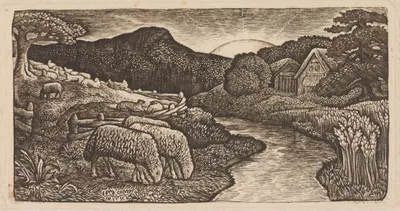 The Sheep of His Pasture by Edward Calvert — digital art print download