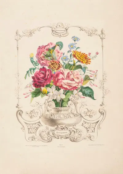 Flore des quatre saisons Pl.02 by Louis-Pierre Schilt, 1835 — digital art print download