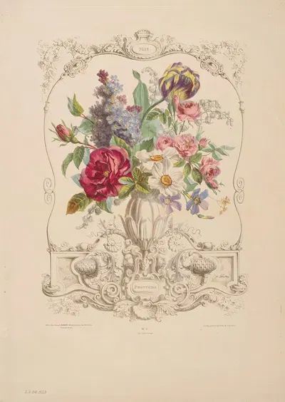 Flore des quatre saisons Pl.05 by Louis-Pierre Schilt, 1835 — digital art print download