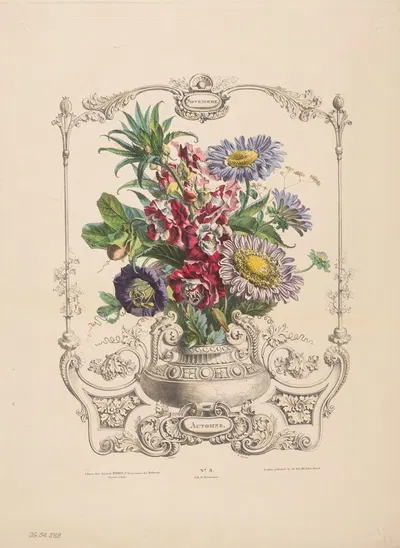 Flore des quatre saisons Pl.06 by Louis-Pierre Schilt, 1835 — digital art print download