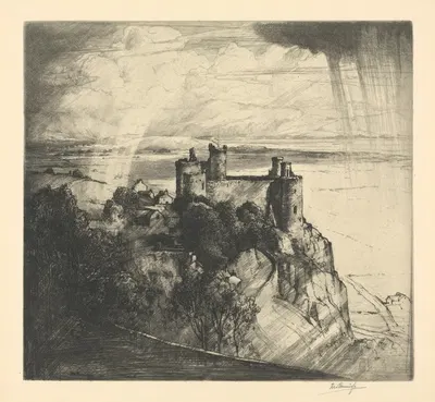 Harlech by Frederick Vango Burridge, 1891 — digital art print download
