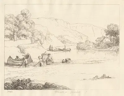 Мёз и Самбра, от ворот Самбры by Джордж Арнальд, 1822 — digital art print download