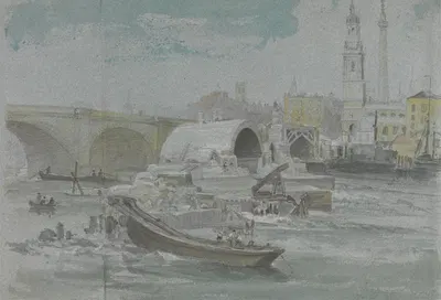 Снос старого Лондонского моста by Джордж Арнальд, 1832 — digital art print download