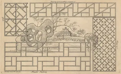A Chinese Single Brac'd Railing. A Hedge. Double Pailing. Gate… by Джордж Бикхэм Старший, 1751 — digital art print download