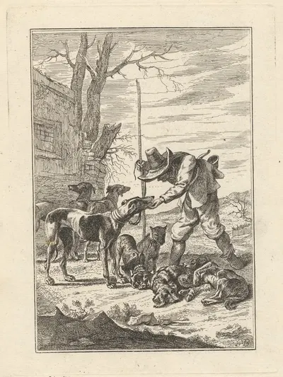 Seven and a man by George Bickham the Younger — digital art print download