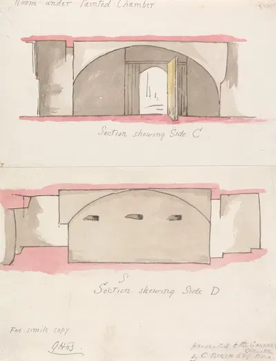Sections of Room under Painted Chamber by George Birch, 1827 — digital art print download