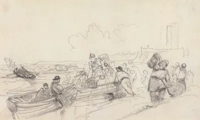 Boats Loading in a River by George Bryant Campion — digital art print download