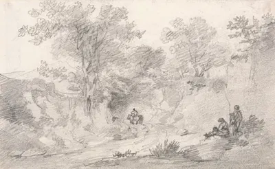 Lane with Figures by Джордж Хоуленд Бомонт, 1802 — digital art print download