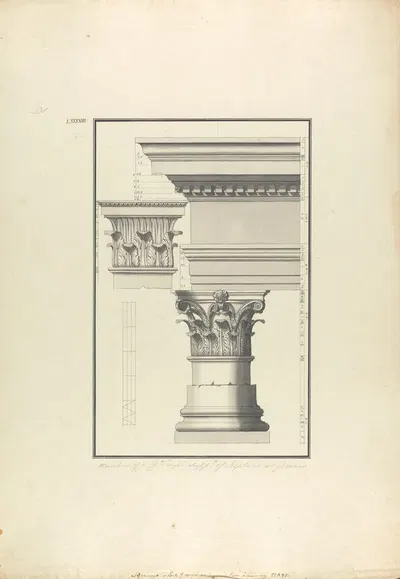 Details of a Corinthian Order at Geramo by Giovanni Battista Borra — digital art print download