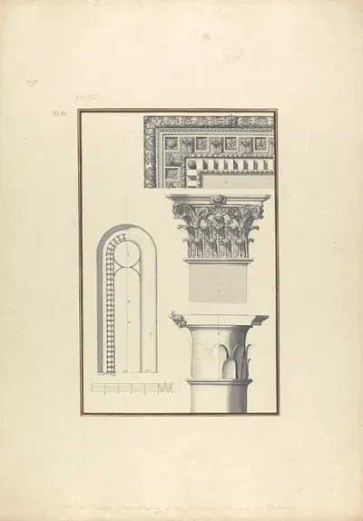 Details of a Corinthian Order from a Temple at Ephesus, Probably that of Hadrian by Giovanni Battista Borra — digital art…