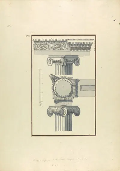 Frieze and Capital of the Ionic Temple at Toreh by Giovanni Battista Borra — digital art print download