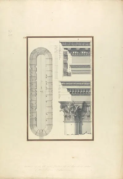Plan of the Circus and Details of Capitals and Other Ornaments from Laodicea by Giovanni Battista Borra — digital art print…