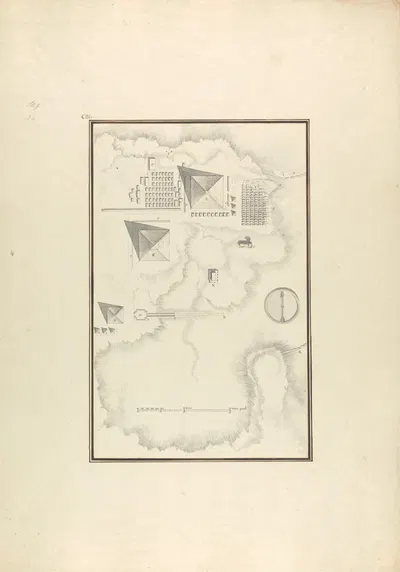 Topographical View of the Pyramids at Giza by Giovanni Battista Borra — digital art print download