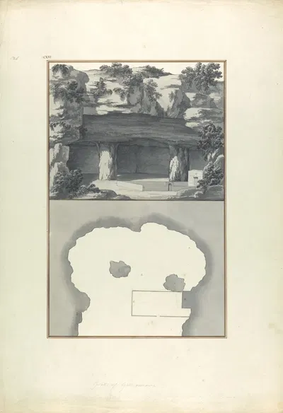 View and Plan of the Grotto of Gethsemene by Giovanni Battista Borra — digital art print download