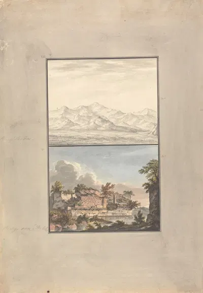 View of the Valley of Sardis and View of a Ruined Bridge by Giovanni Battista Borra — digital art print download