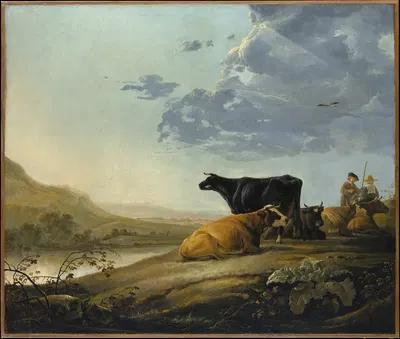 Young Herdsmen with Cows by Аельберт Кёйп — digital art print download