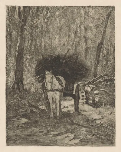 Sprokkelende man in een bos by Генрих М. Краббе, 1878 - 1931 — digital art print download