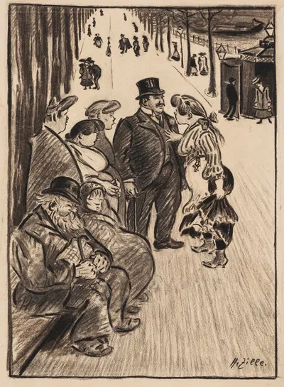 Frühling am Kanal by Генрих Цилле, 1905-1910 — digital art print download
