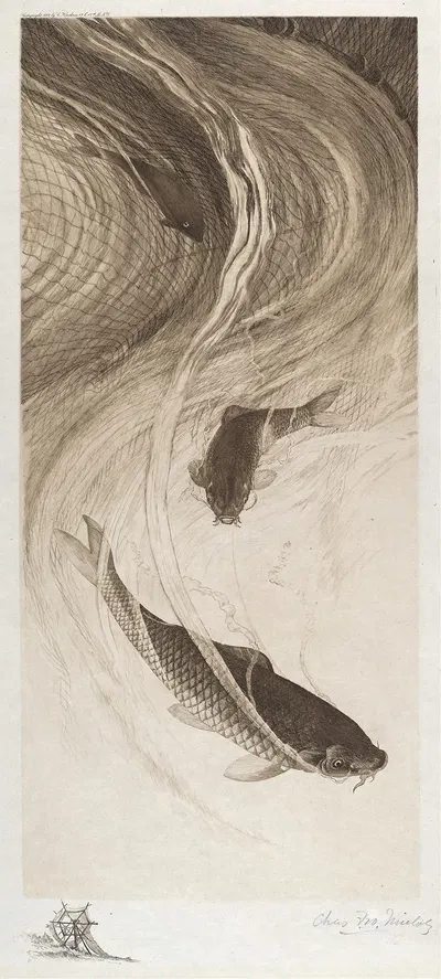 In the Meshes by Шарль Фредерик Уильям Мелятц, 1887 — digital art print download